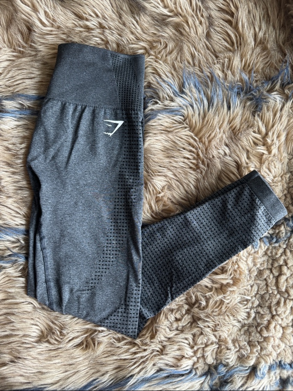 Gymshark Charcoal Grey Seamless Leggings with Perforated Panels